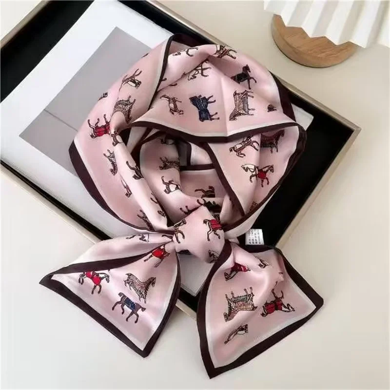 Foulard en soie avec ruban de Design de luxe, 14x150cm, bandeau, Foulard pour cheveux pour femmes, cravate de cou, foulards slim doux, 2027