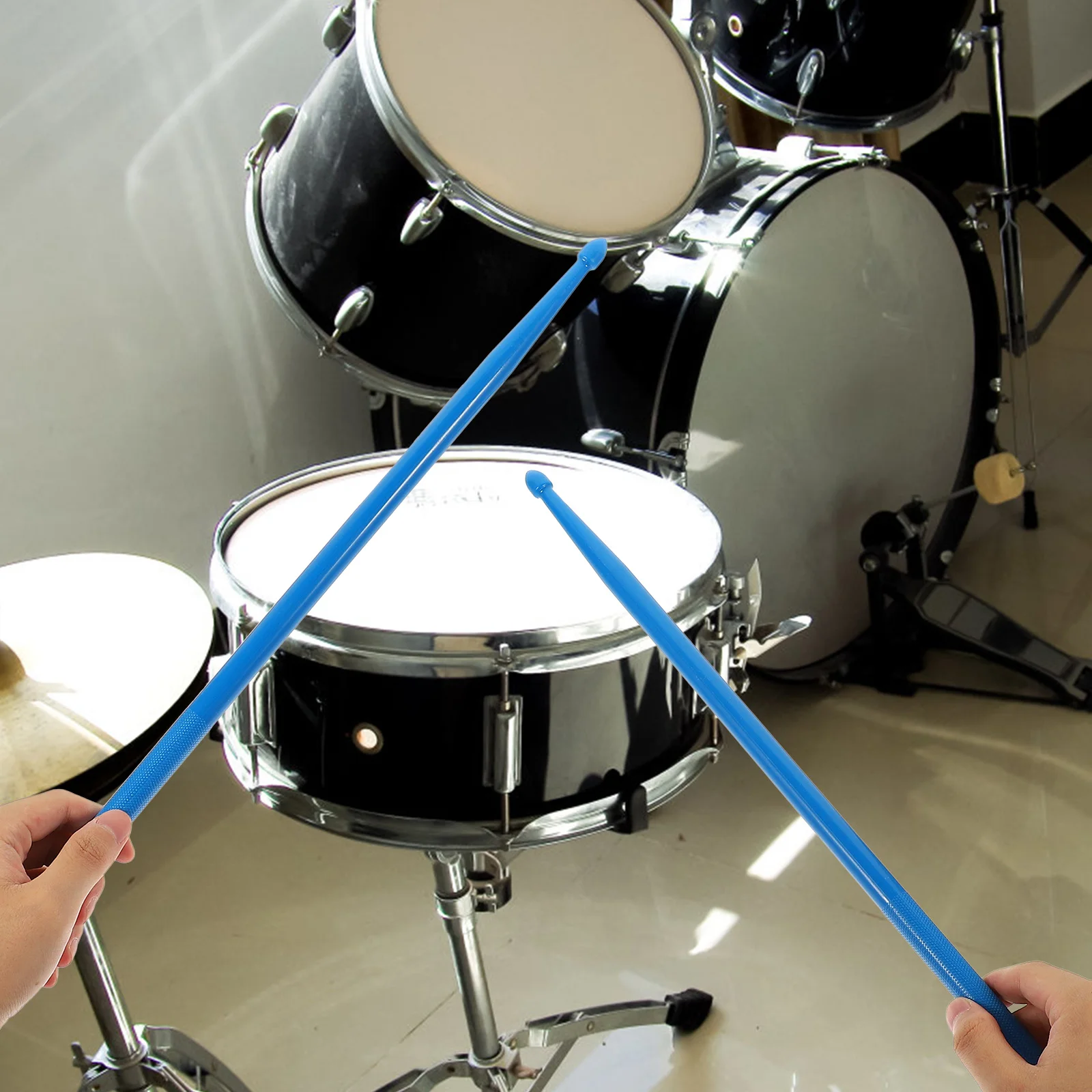 

Practical Double-headed Drumsticks Sided Musical Instrument -blue Nylon Child