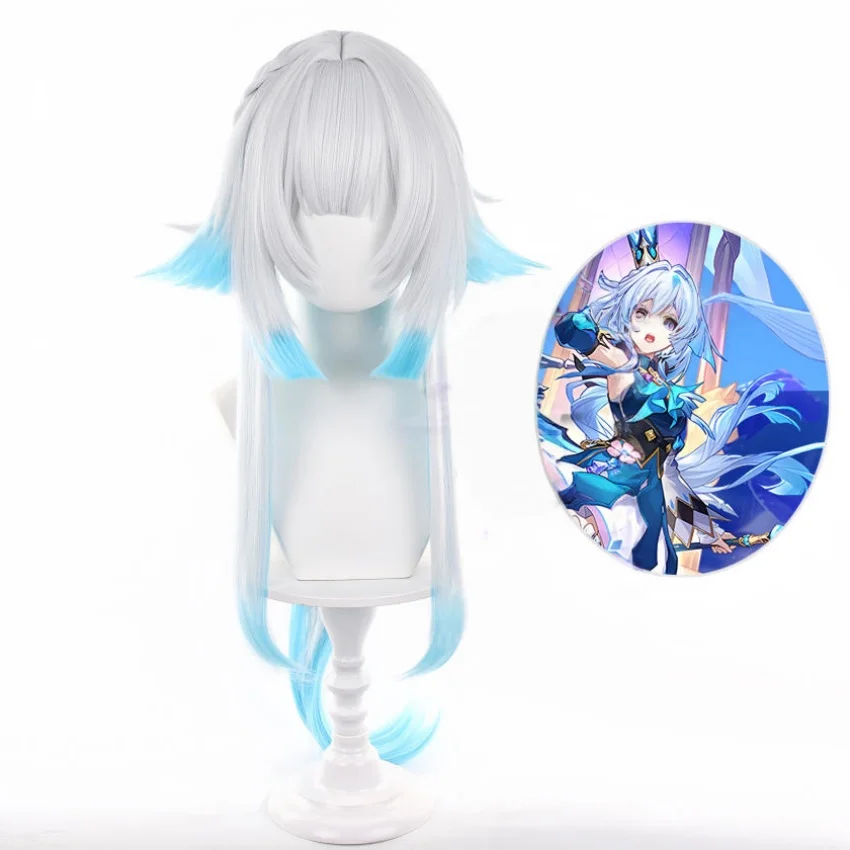 세리드라 가발 게임 혼카이: 스타 레일 코스프레 가발 와쿠와쿠 HSR 여성용 긴 90cm 헤어 퀸 앰포레우스 세리드라 코스프레 파티 + 가발 캡