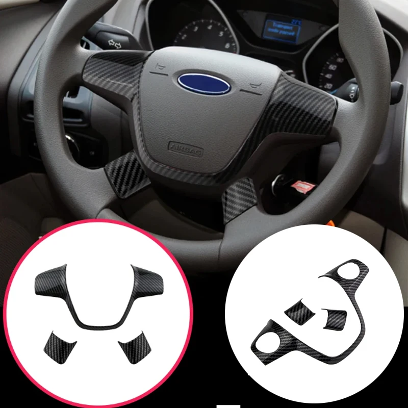 ABS Auto-Lenkradabdeckung Pailletten-Zierleiste Aufkleber für Ford Focus 3 Mk3 2012-2014 für Kuga Escape 2013-2015 Zubehör