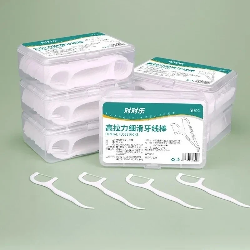 50/100/150/250/500 Stück Tragbare Einweg-Zahnseide Plastik-Zahnstocher Hochspannungs-Zahnseide-Sticks Zahnbox Mundpflege