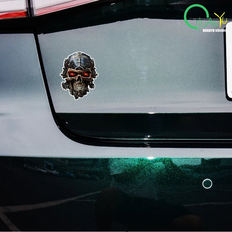 2024 New Design Skeleton Head Car Stickers Auto Door Body Styling Motorcycle Tank Waterproof Decals Computer Skull Decoration view 4