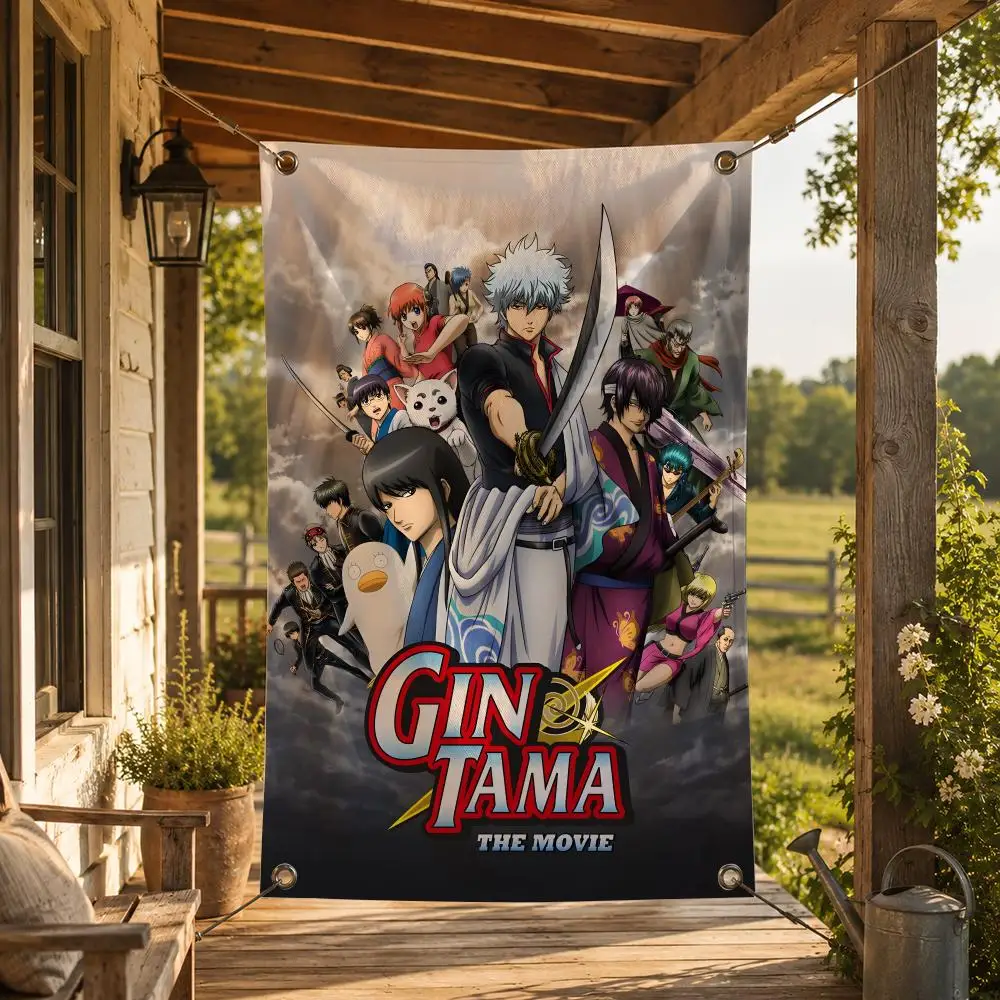 Anime G-GINTAMA Flags Decorative Flag Banner for Indoor Outdoor Wall Garden Yard Porch Patio Home Party Decor