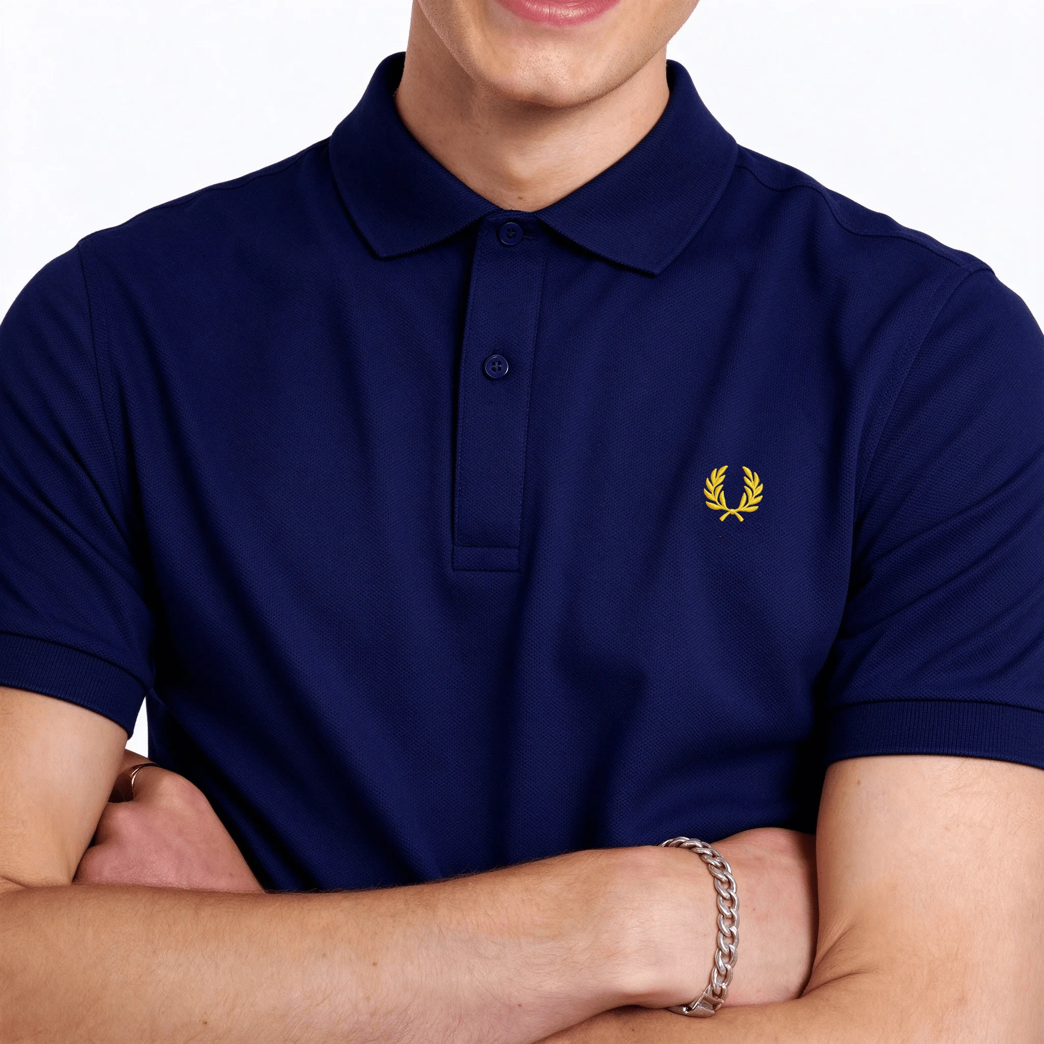 Fred Perry Embroidered POLO Men's FP Nano Small Collar Quick Dry Collar Solid Color Short Sleeve Business Casual T-shirt Top