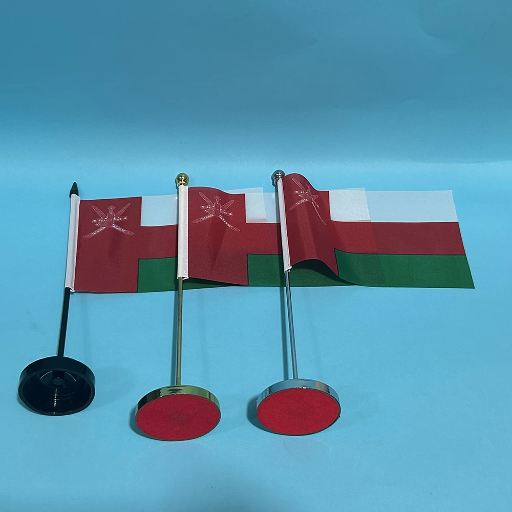 SKY FLAG Office Desk Flag of Oman Flag 14x21cm Polyester Oman National Flag Country Banner Desk Ornaments Flags
