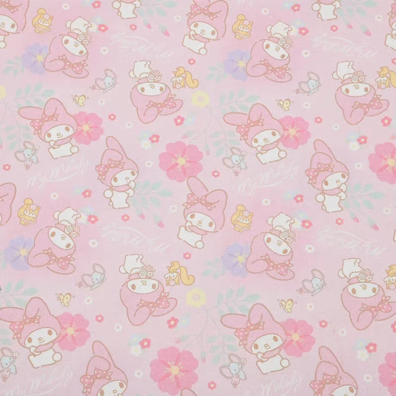 Width 1.1 Meter Japanese My Melody Plain Cotton Fabric For Sewing Patchwork Clothes DIY Quilting Needlework Material