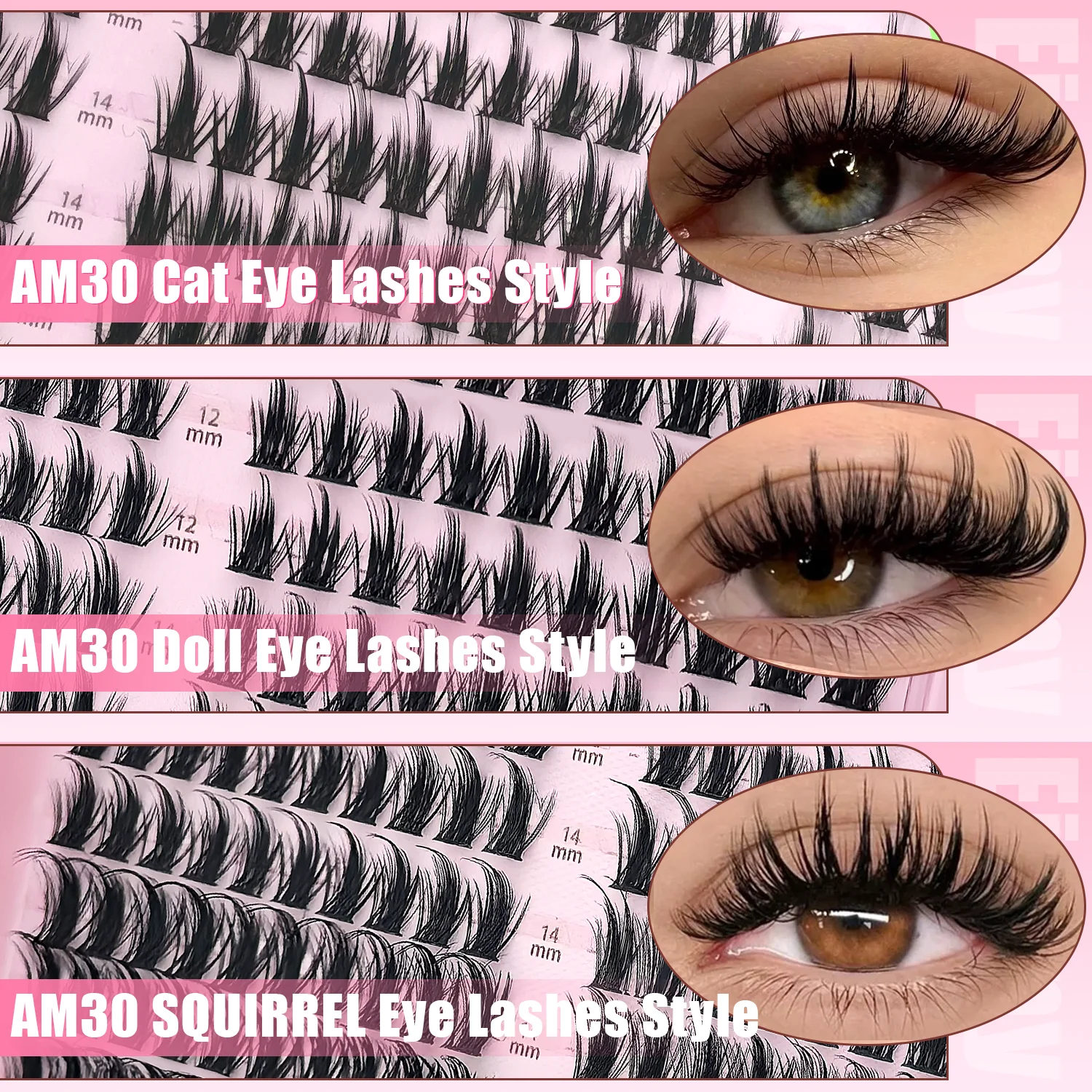 Manga Lash Clusters Kit Natural 300 Pcs Cluster Eyelash Extensions Kit Wispy Fairy Fluffy Eyelash Clusters Anime Cosplay Lash image 2