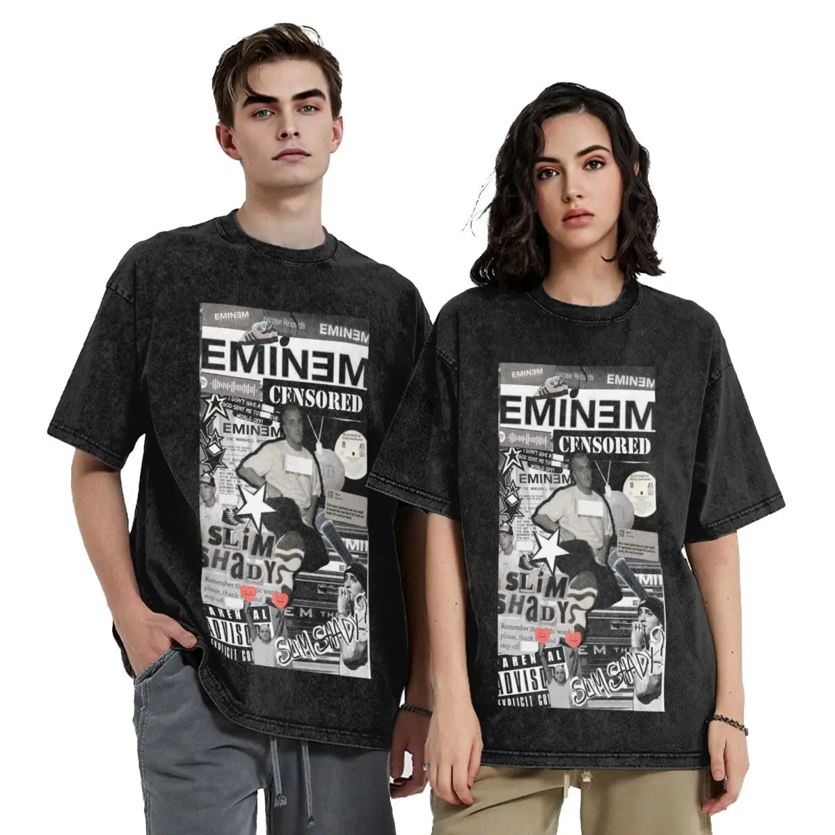 

Футболки с короткими рукавами Eminem в стиле хип-хоп, потертые футболки, уличная футболка с принтом для мужчин и женщин