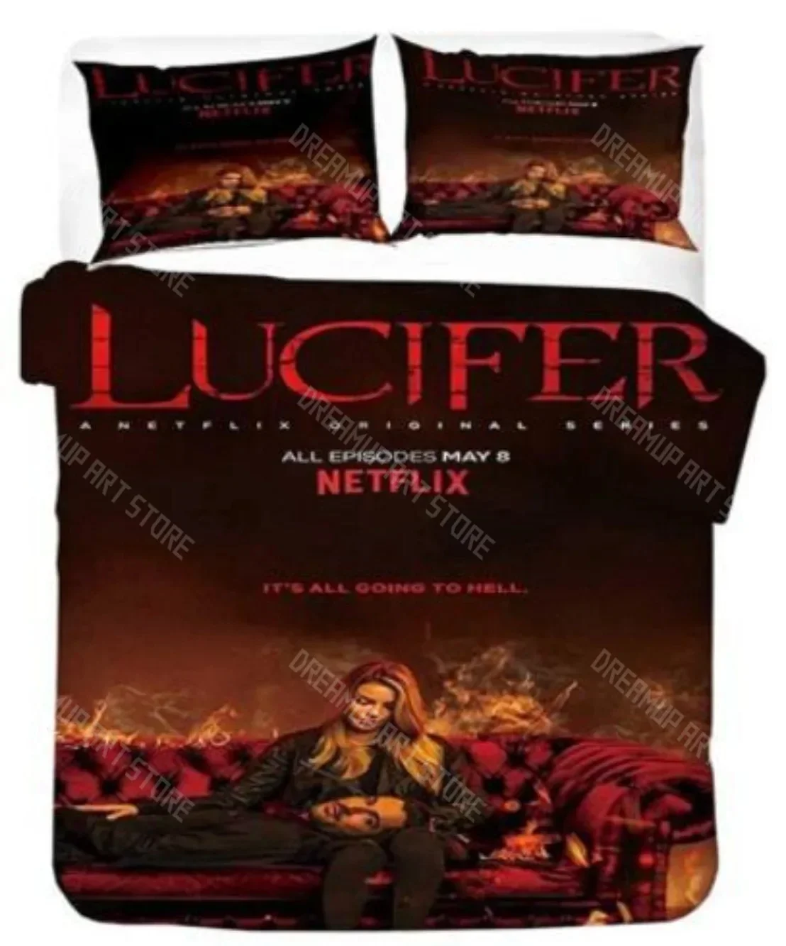 

Крылья ангела Люцифер Морнингстар сатанинский эстетический комплект постельного белья с крыльями Feathe для мальчиков и девочек Twin Queen King Size пододеяльник наволочка