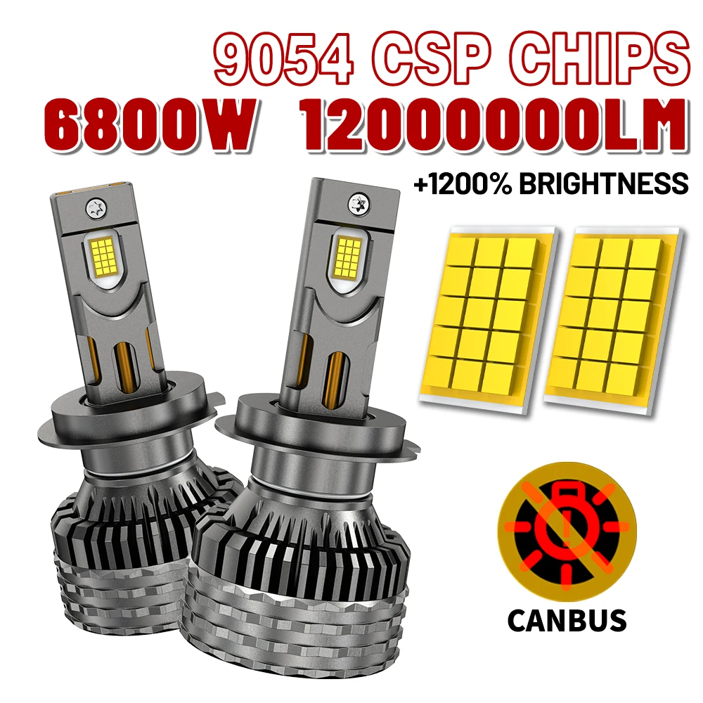 

H4 H7 LED Headlight Bulbs Canbus H1 H3 H11 9054 CSP Chips 9005 9006 9012 HB3 HB4 9007 H13 H27 880 881 Auto Lamps Kit Fog Light