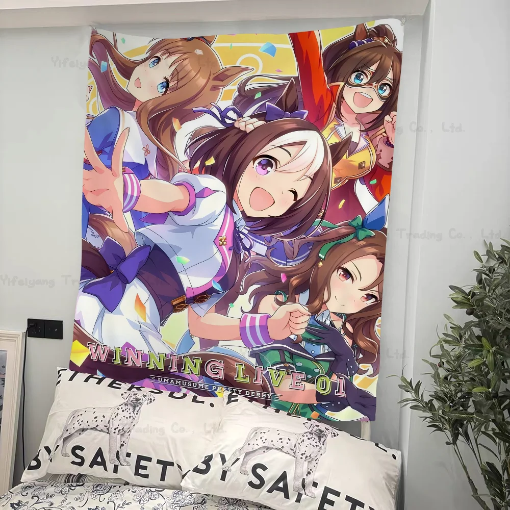 Tokai Teio Uma Musume Pretty Derby Anime Tapestry Cheap Hippie Wall Hanging Bohemian Wall Tapestries Mandala Home Decor