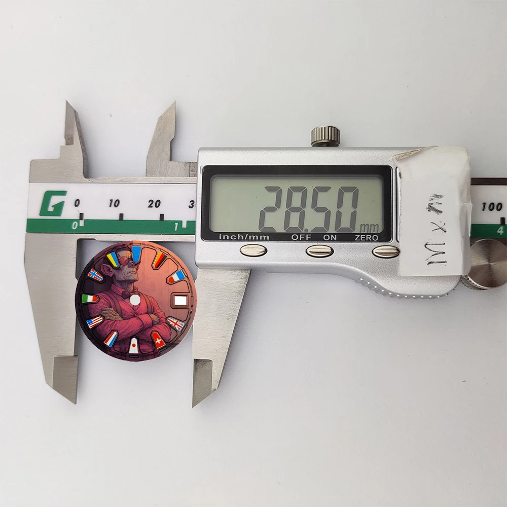 Orologi da 28,5 mm quadrante nh35 quadrante personalizzato uomo bello quadrante stampa a colori nh35 quadrante dell'orologio adatto parti di orologi con movimento NH35/36/NH34