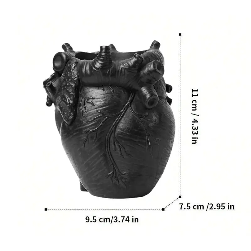 Contenedores Organizadores de escritorio, portatarjetas con diseño de corazón, multiusos, resina, pincel de maquillaje, suministros de arte