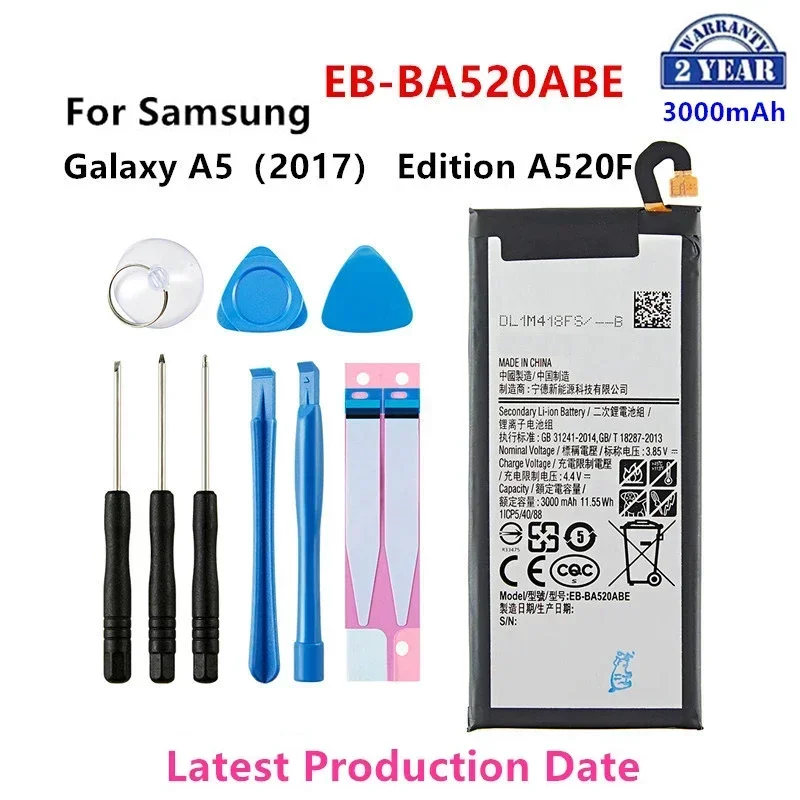 

Brand New EB-BA520ABE 3000mAh Battery For Samsung Galaxy A5 2017 Edition A520 SM-A520F A520K A520L A520S A520W/DS +Tools