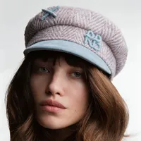 Brand Designer New Arrival Autumn Winter Warm Newsboy Caps Herringbone-wool Baker Boy Cap Patchwoek Flat Caps