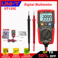 UNI-T UT125C Mini Pocket Digital Multimeter Temperature Tester Resistor Capacitor Frequency Diode NCV Test Low Voltage Display