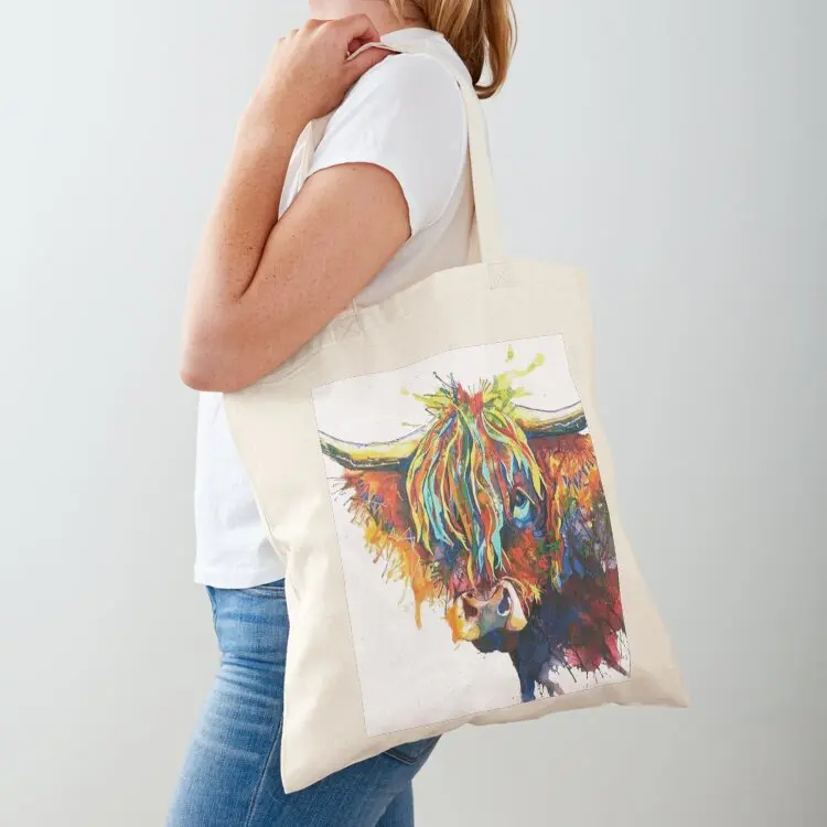 

Highland cow Tote Bag Eco bag shopping bags foldable ecological bags Handbags women