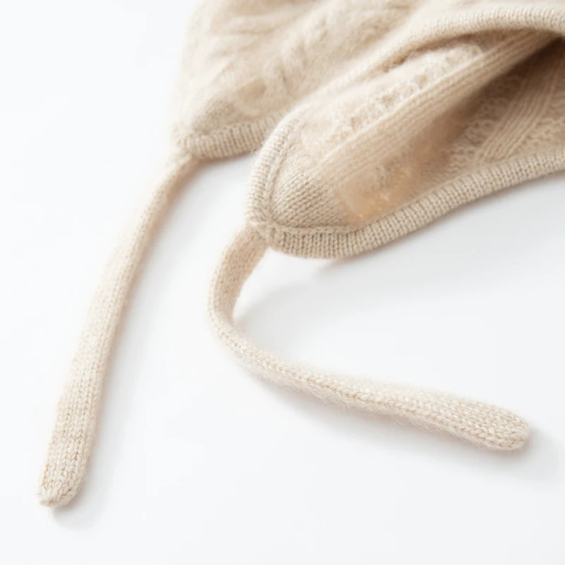 Hohe Qualität Winter Frauen Kaschmir Hüte Mode Im Freien Warm Halten Ohr Caps Solide Strick Beanie Russische Hut Weibliche Bomber Hüte – Detail 17