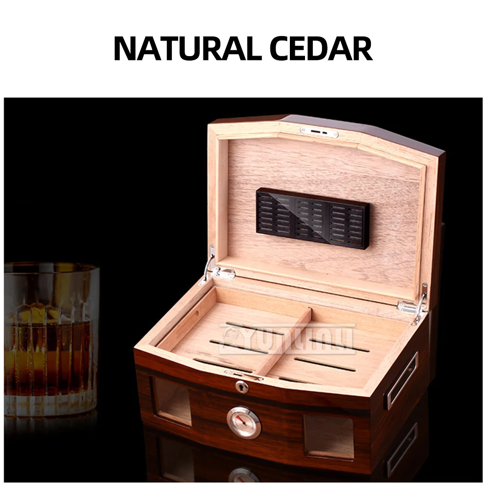 Cigar Moisturizer Box Cedar Wood Cigar Box High Gloss Piano Paint Moisturizing Box Cigar Cigar Box