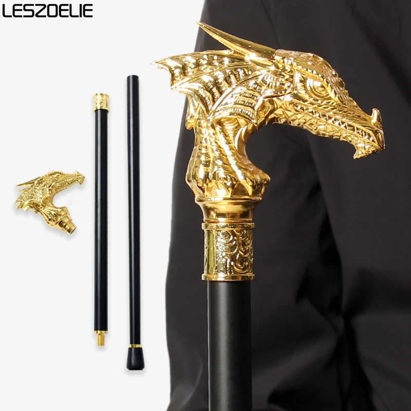 

Роскошная трость с головой золотого дракона, 92 см, мужская и женская винтажная модная декоративная трость для вечеринки, косплея