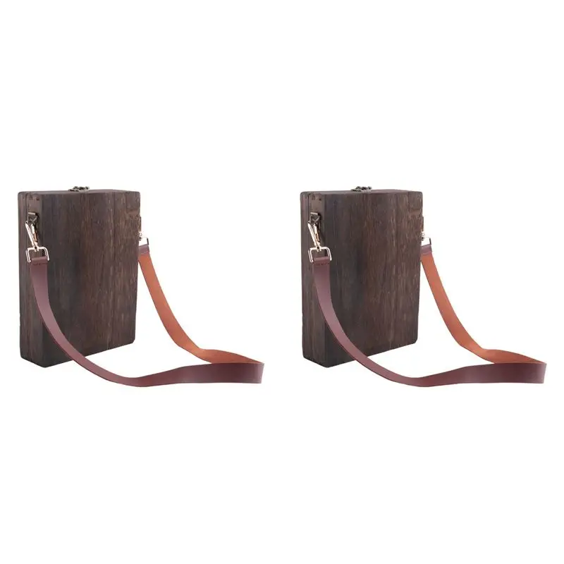 ABIJ-2X 라이터 메신저 우드 박스 A5 레트로 트렌드 숄더백 아웃도어 서류가방 미술용품 박스 홈 데코 아트 핸드백