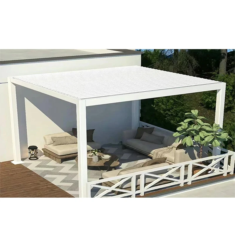 

Modern luxury gazebo waterproof canopy tent outdoor garden aluminum pergola electric telescopic