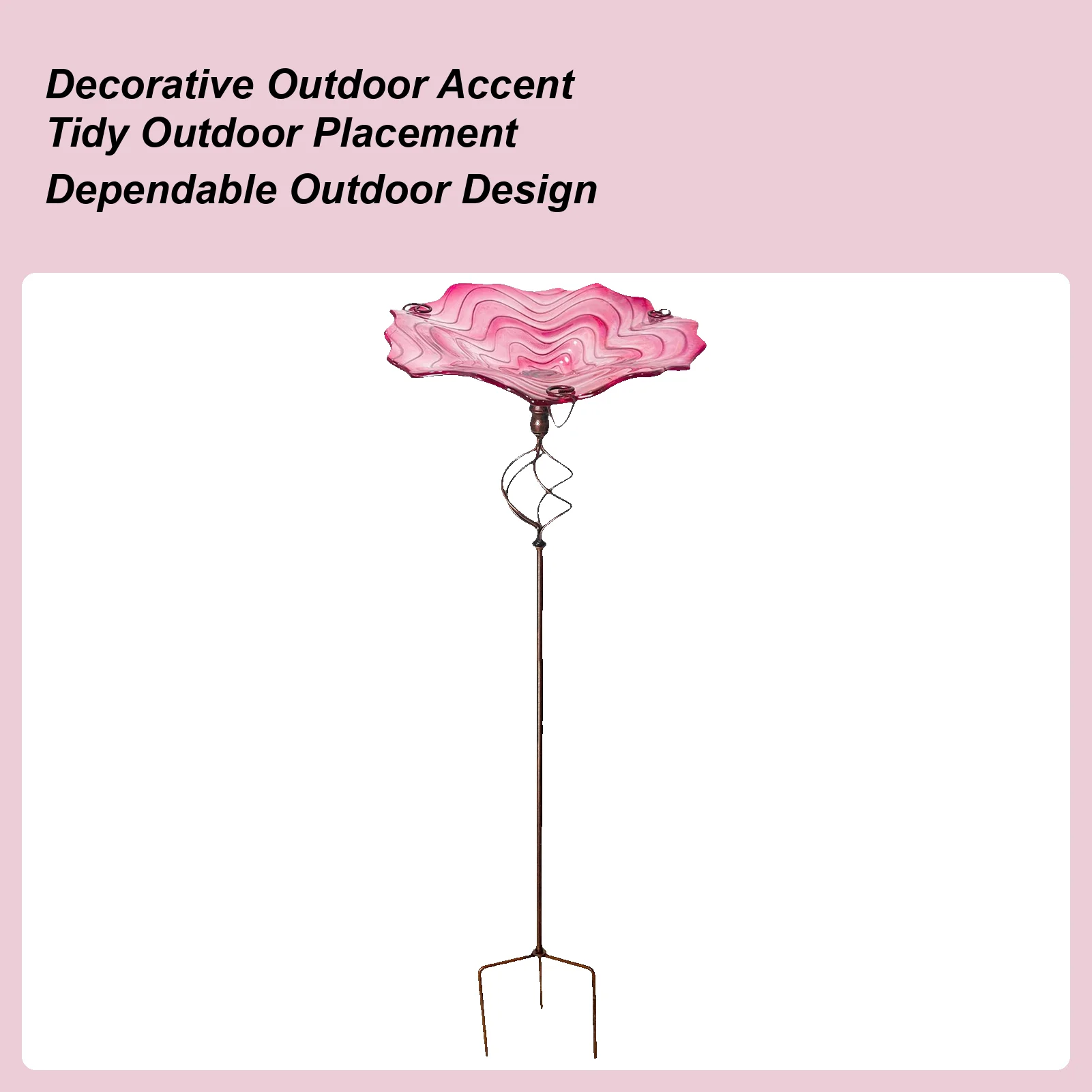 

Garden Bird Bath Animals Feeder With Ground Stake Outdoor Standing Metal Bird Bath For Hummingbird Parrot Parakeet Bee Patio