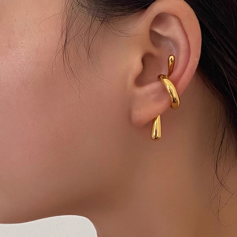 1pc Twisted Ear Cuff Without Piercing Ear Clips Earrings For Women Trendy Earring Fake Cartilage Earrings Clip