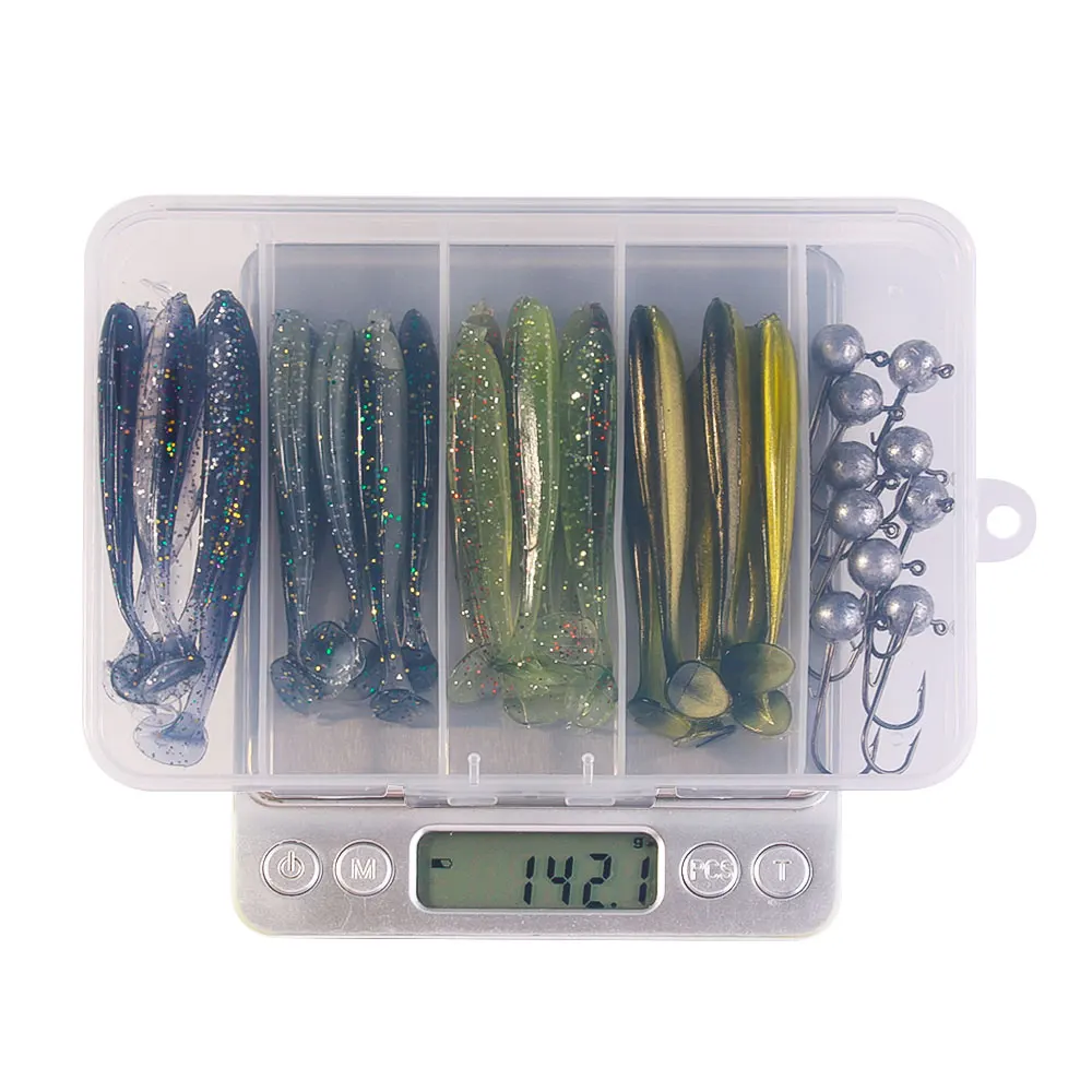 Kit Señuelos Blandos con Jig Head y Anzuelos para Pesca - imagen 4
