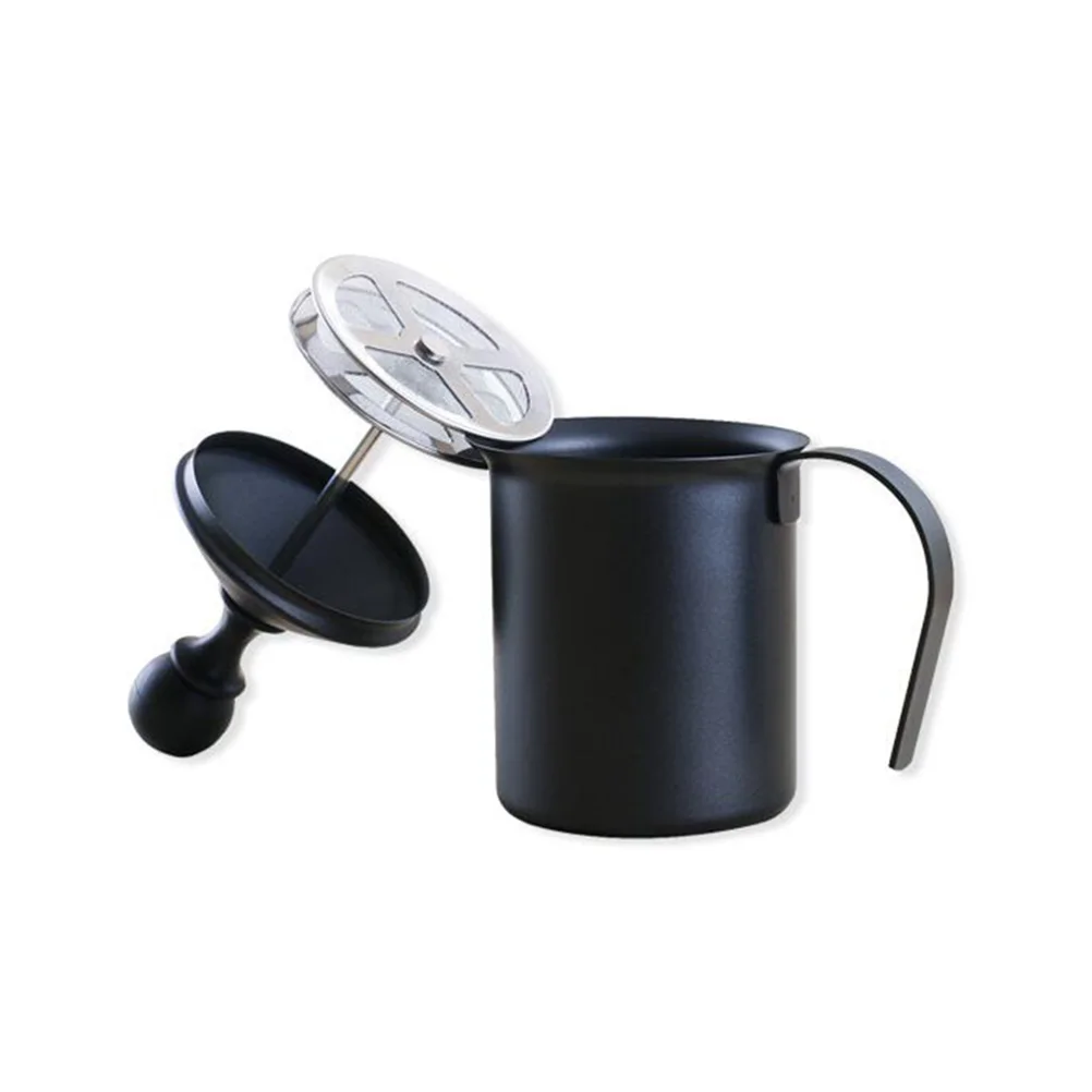 

Stainless Steel Manual Milk Frother Double Strainer Heat Resistant Easy Clean Coffee Tool For Cappuccino Latte Home