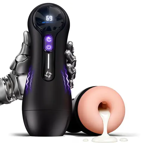 Male Masturbator Peniss Pump Adult sexx Toys for 18 Men with 4 Sucking 9 Vibration Modes LED Display Pocket Pussyy Realistic Vagina