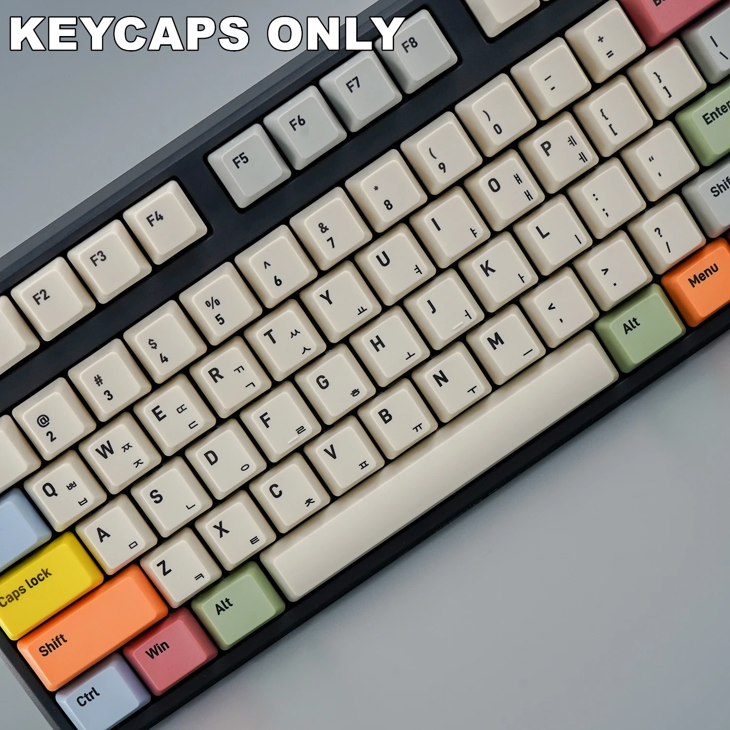 127 Keys Korean Canvas PBT Keycaps OEM Profile Dye-Sublimated Legends Keycap Set for Mx Cherry Switch Mechanical Keyboard Kit