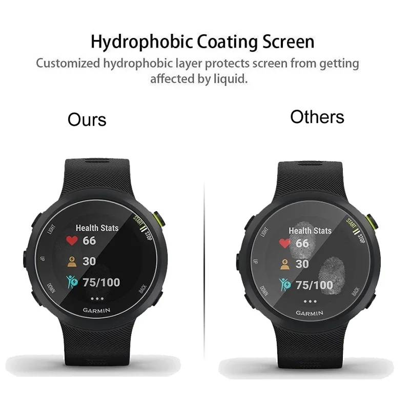 กระจกนิรภัยสำหรับ Garmin Forerunner 45 55 158ป้องกันหน้าจอสำหรับ Garmin Forerunner 45 55 158เคสโทรศัพท์แบบกระจกฟิล์มฟอยล์