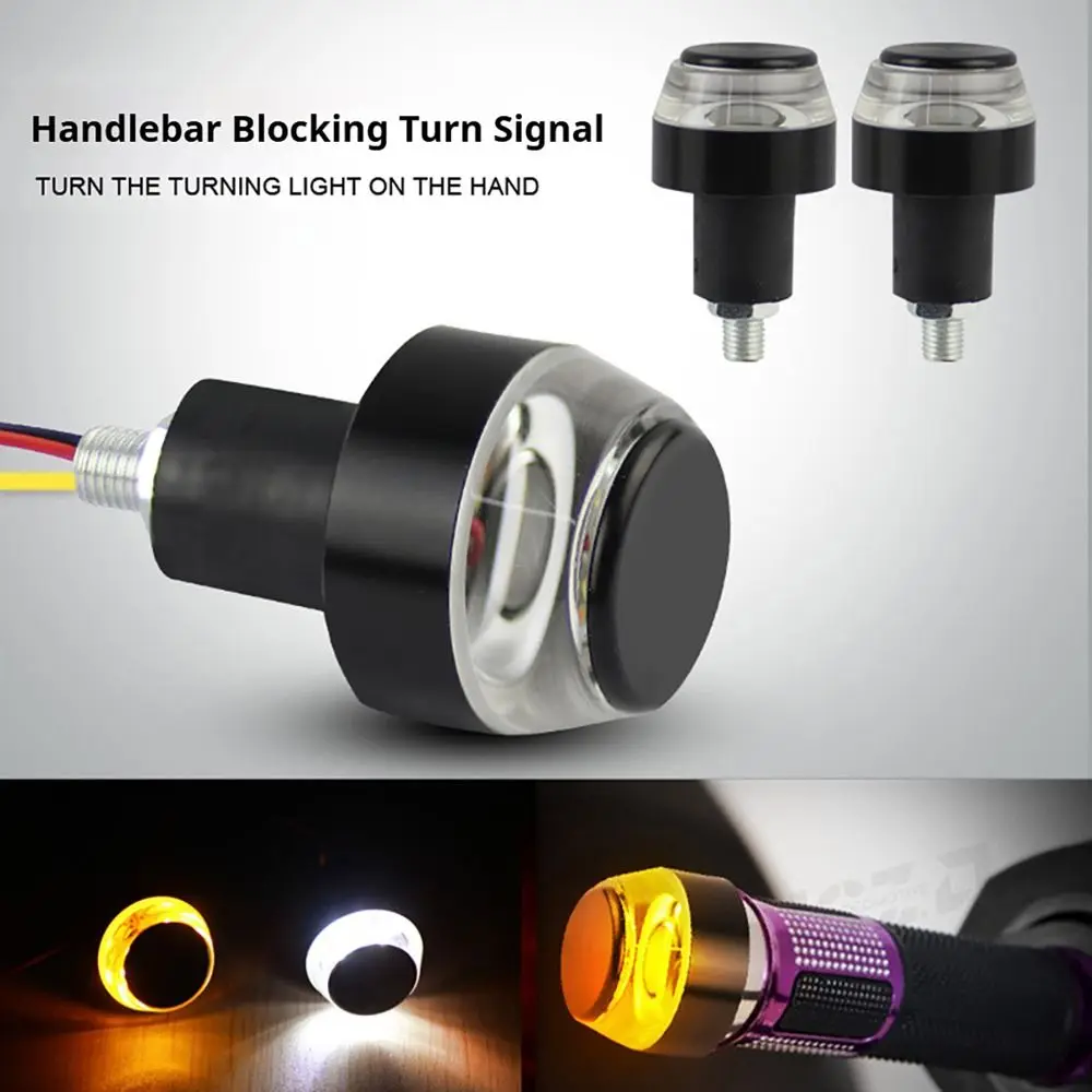 

1/2Pcs New 12V Motorcycle Turn Signals 22mm Flashing Corner Lamp Handle Bar LED Light for Moto Handle Bar