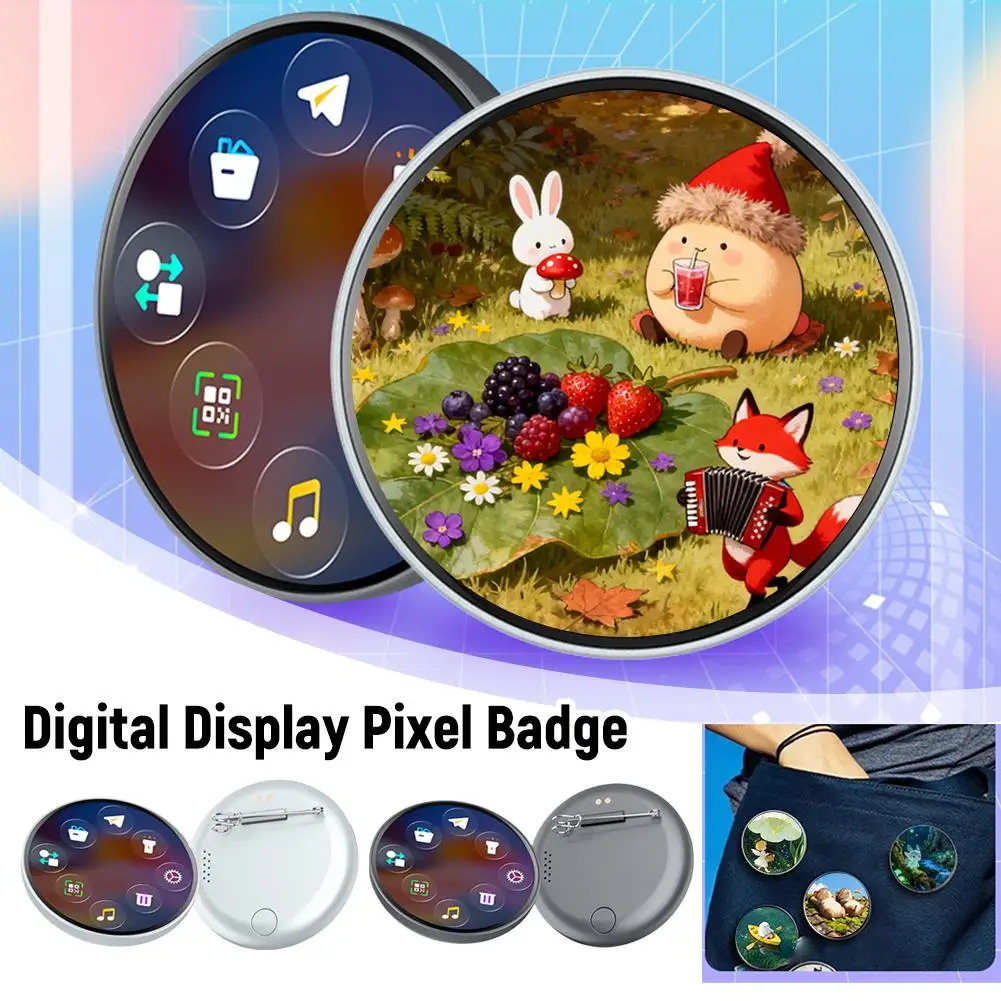 Display e-badge anime di fascia alta Touch Screen LED Smart Bluetooth Riproduzione video acustico Regalo dinamico per i fan dell'otaku Amici