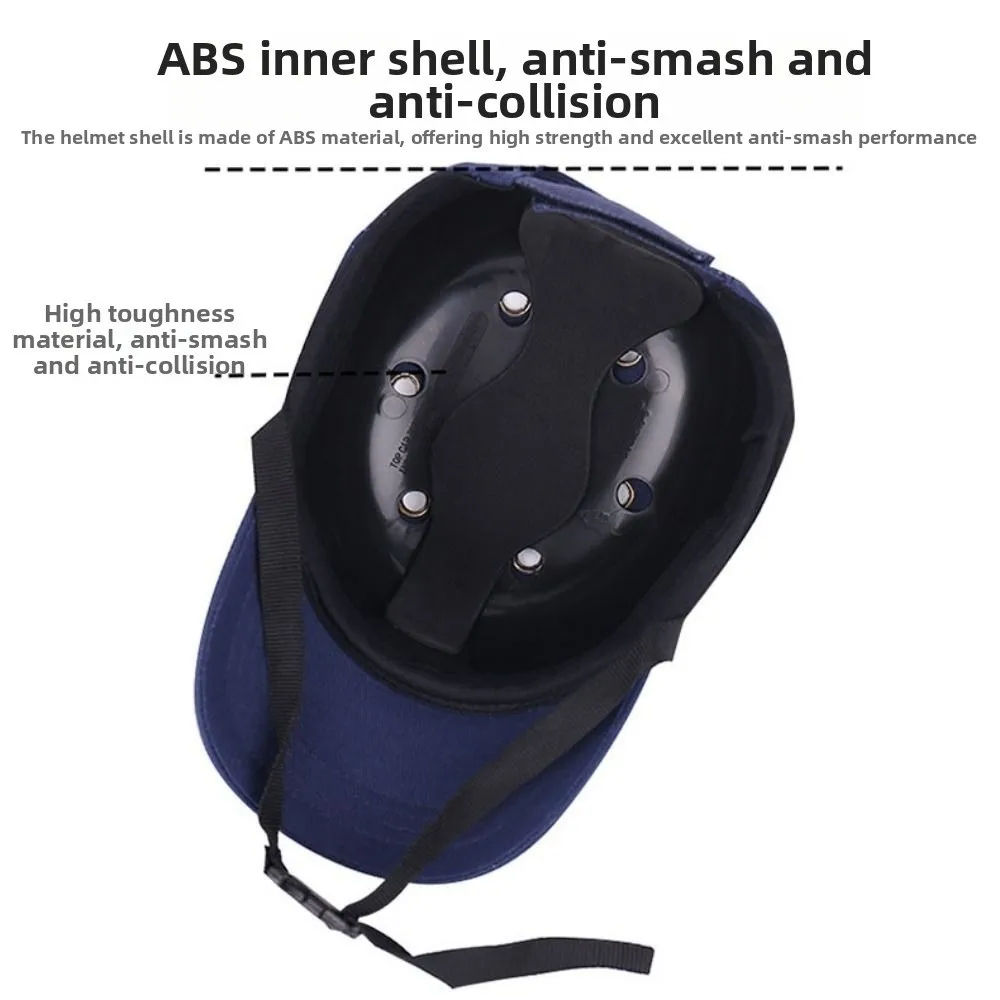 ABS Inner Shell Safety Hard Hat Top 6 Holes Adjustable Strap Safety Baseball Caps Breathable Head Protective