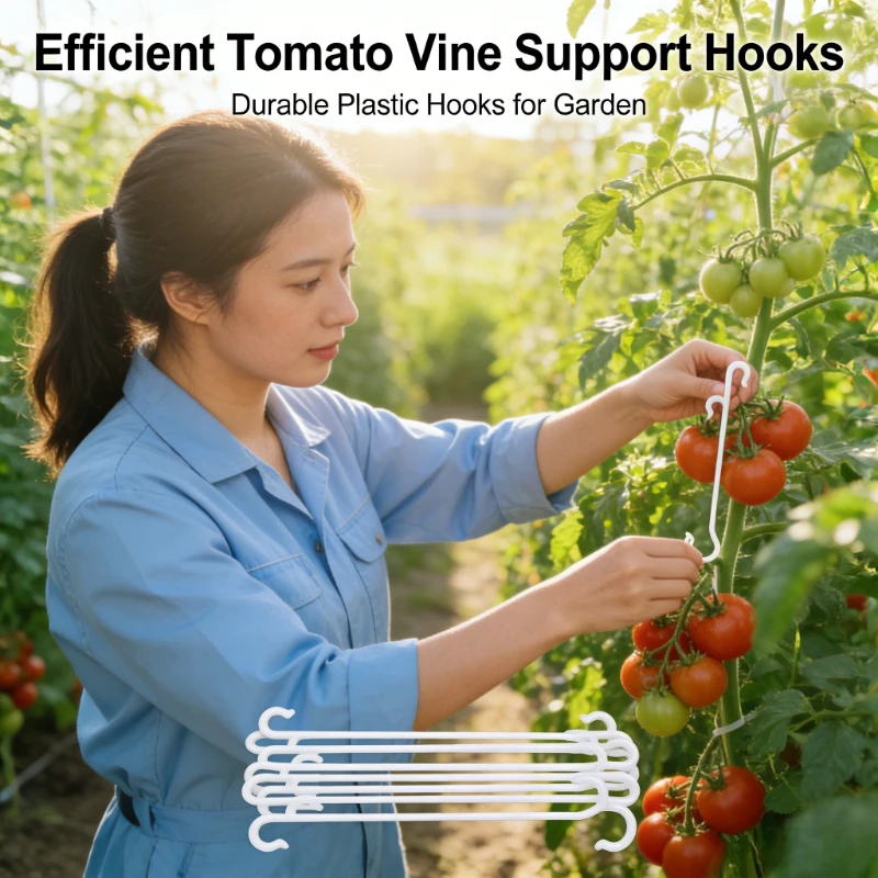 50Pcs Plant Support Clips Tomato J Hooks Vegetable Fruit Cluster Support Prevent Pinching Falling Off