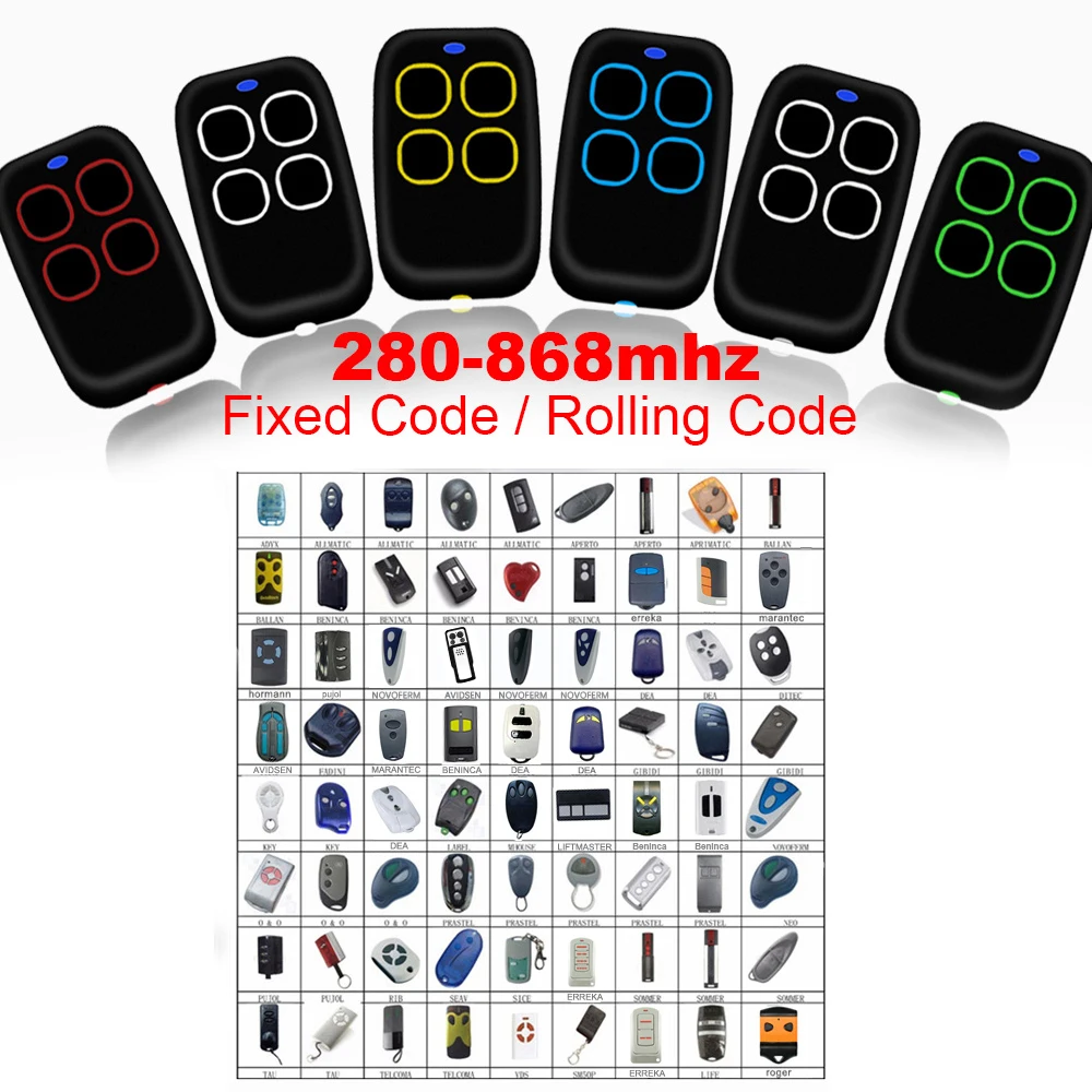 SMG-256 Garage Door Remote Control 280-900MHz Replicator Waterproof Gate Control 433.92MHz Rolling Code Transmitter Keychain