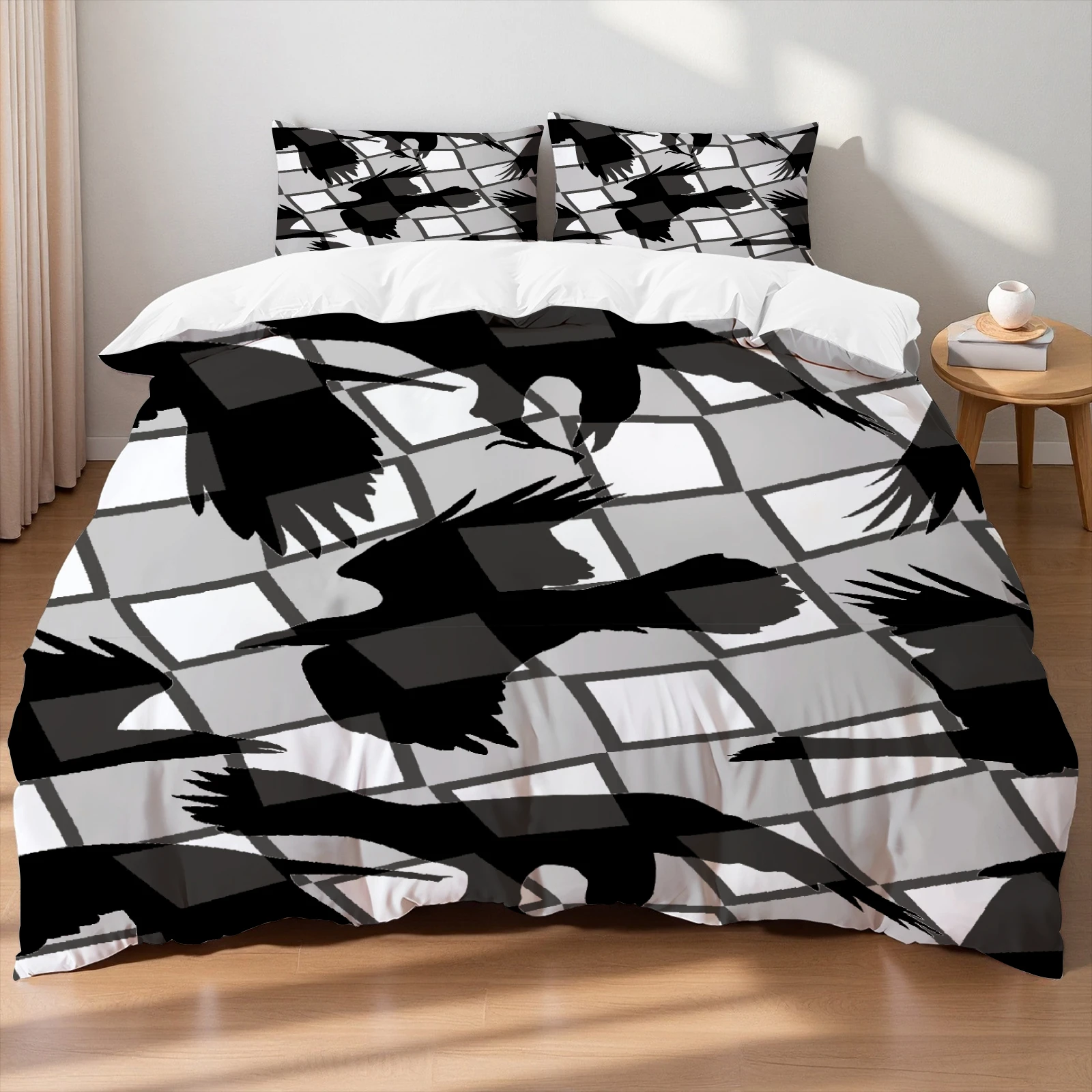King Size Navy Blue Bedding Set  Bandana Plaid Boho Paisley Print Duvet Cover Pillowcase Breathable Wrinkle-Free For Bedroom