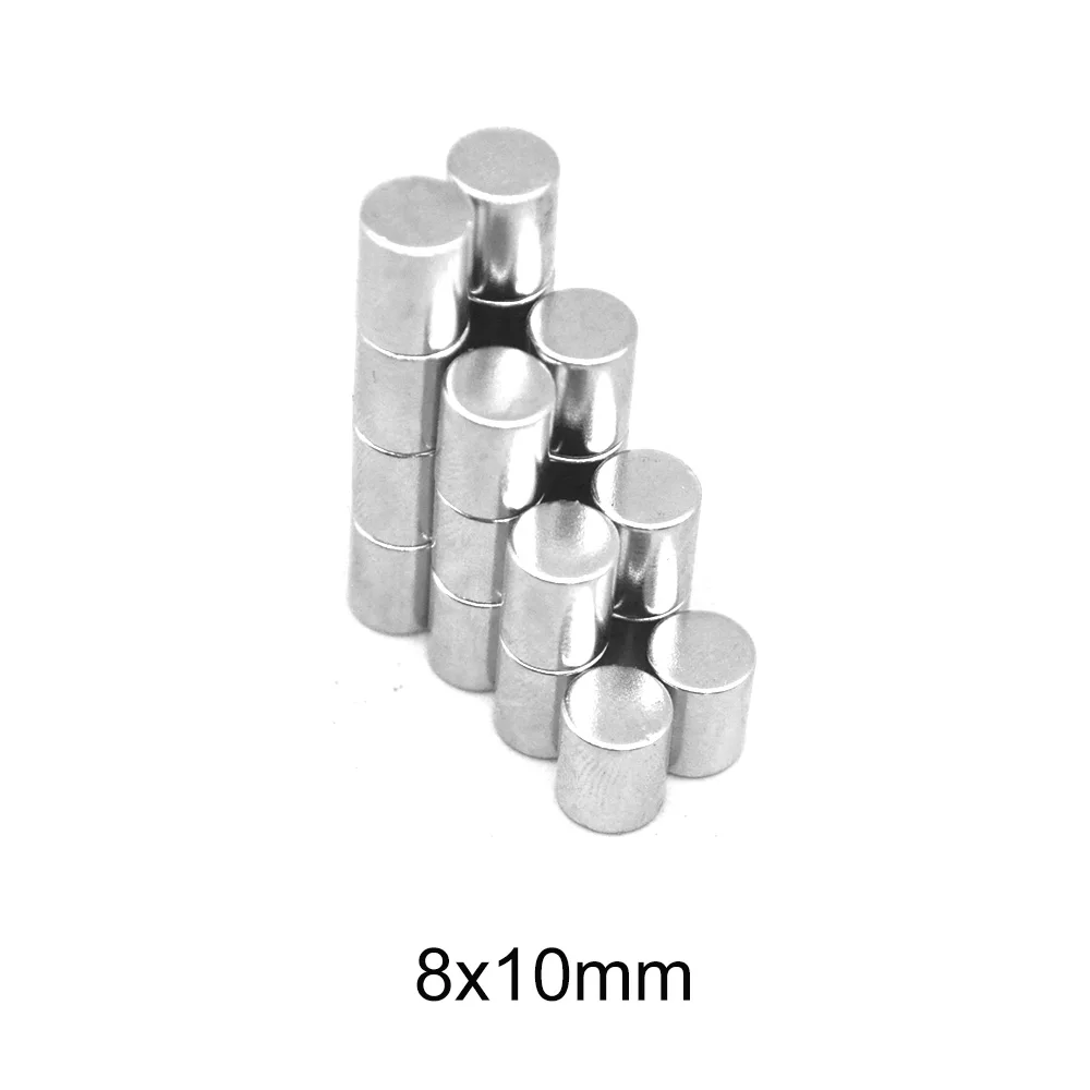 Magnet Silinder Kuat 8X10 Magnet Bulat 8Mm X 10Mm untuk Kulkas Rumah, Kantor DIY 8*10 8X10Mm