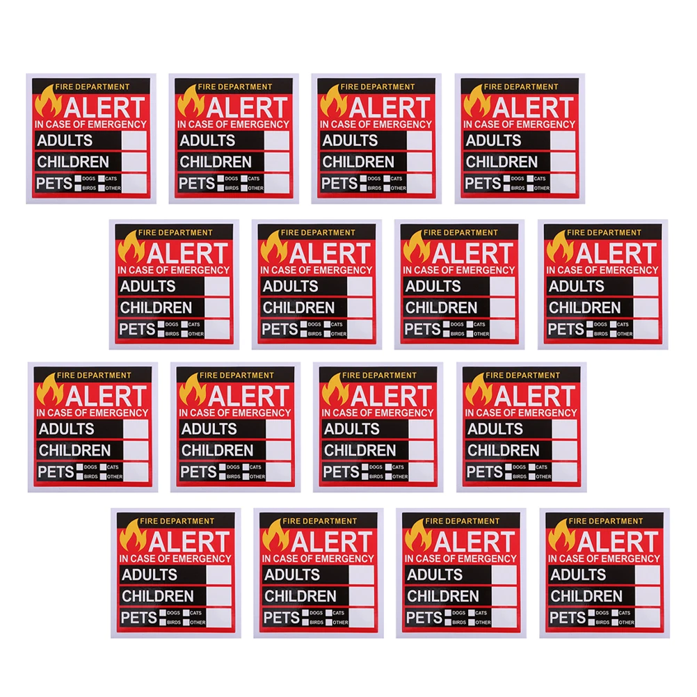 24Pcs Emergency Alert People and Pet Stickers Firefighter Decal High Adhesive Window Sticker