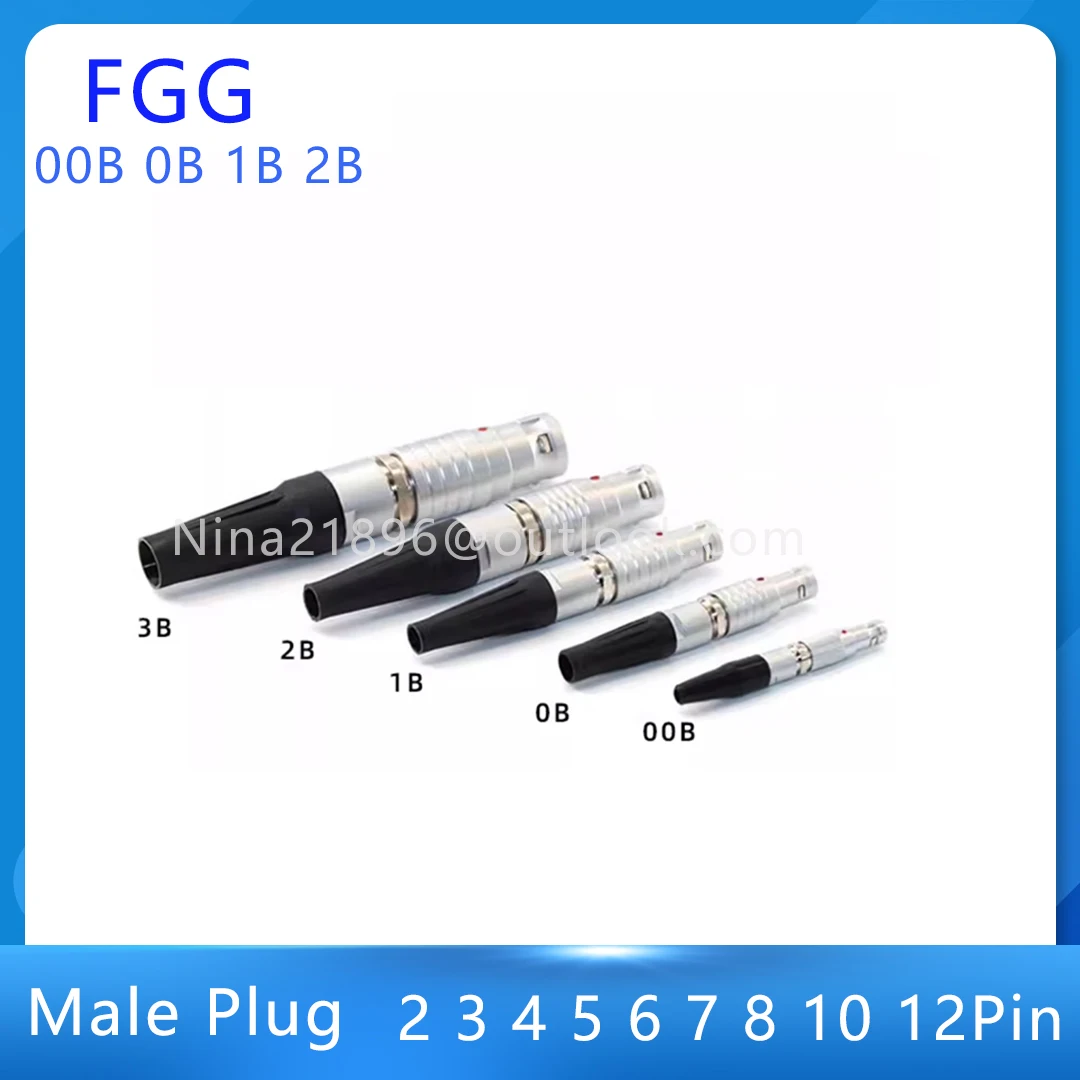 

1 Set 5 Set FGG 00B 0B 1B 2B Push Pull Self-locking Connectors Male Plug 2 3 4 5 6 7 8 9 10 12 Pin