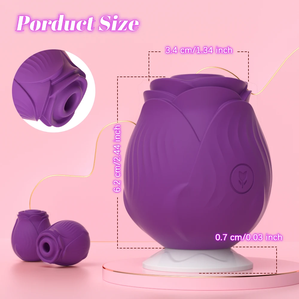 Rose-Shape Vagina Sucking Vibrator Intimate Good Nipple Sucker Oral Licking Clitoris Stimulation Powerful Sex Toys for Women