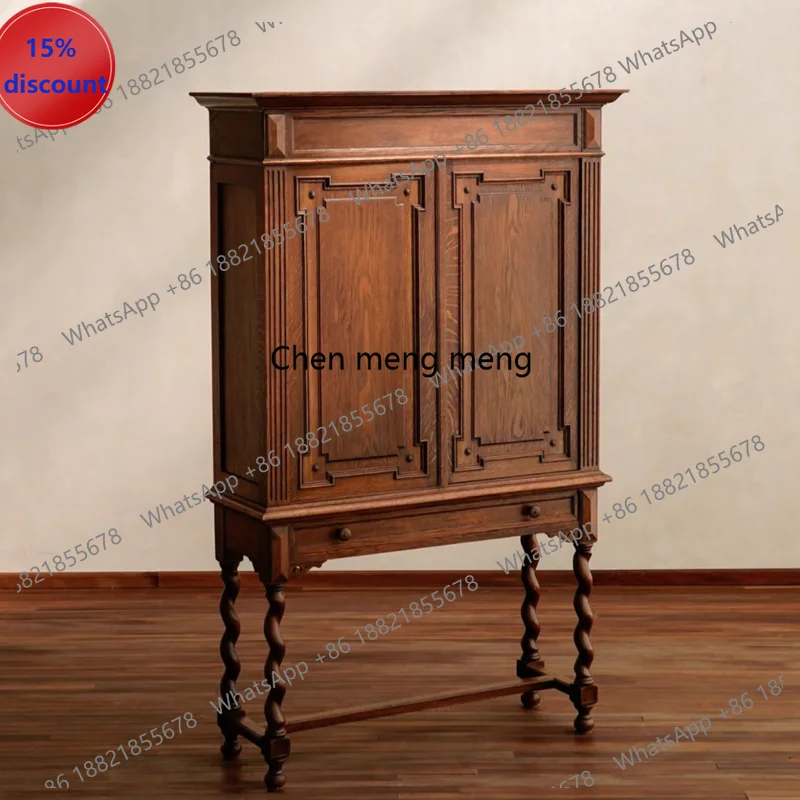 

M182 Medieval French dining side stand cabinet porch wine cabinet retro designer side cabinet