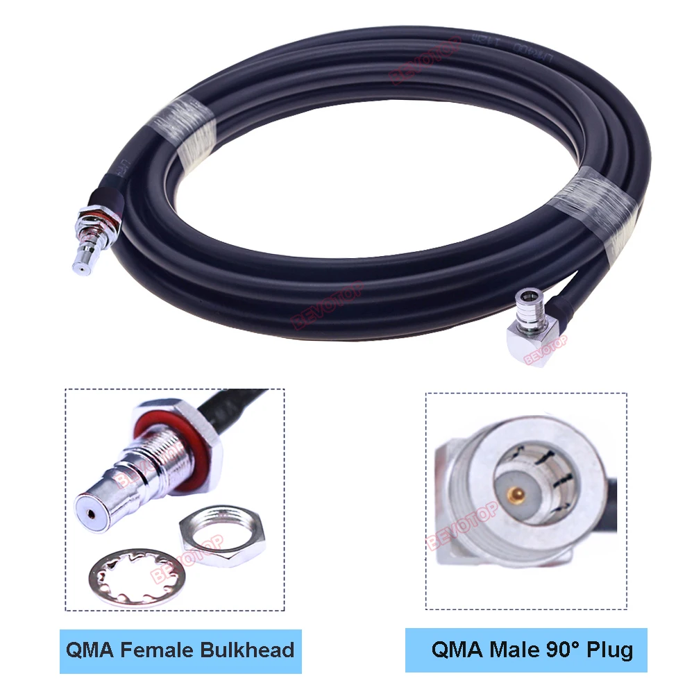 Imagem -04 - Bevotop-qma para Cabo Qma Feminino e Masculino Ângulo Reto e Direito 90 ° Plug Jumper de Baixa Perda rf Coaxial Pigtail Lmr400 Lmr400