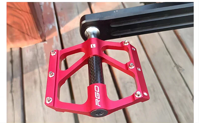 RGO Carbon Faser Pedal Rennrad Pedal 3-Lager Aluminium Legierung Anti-skid Mountainbike Pedal Fahrrad Zubehör – Detail 10