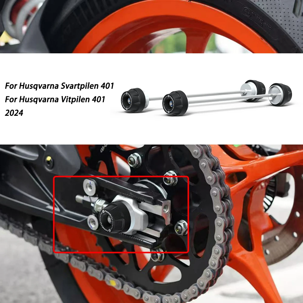 Für Husqvarna Svartpilen 401 & Vitpilen 401 2024 Vorder- und Hinterachs-Gabelschoner, Motorrad-Sturzschutz, Radnaben-Antikollisionsschutz