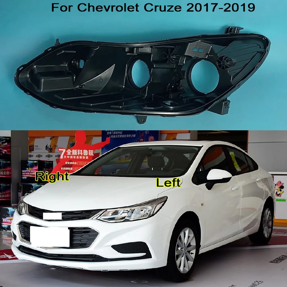 

For Chevrolet Cruze 2017-2019 Front Headlight Accessories Black Plastic Shell Headlights Enclosure Lamp Base Rear Shell