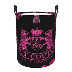 Laundry Basket Juicy-Couture Fabric Laundry Moving Folding Dirty Laundry Basket