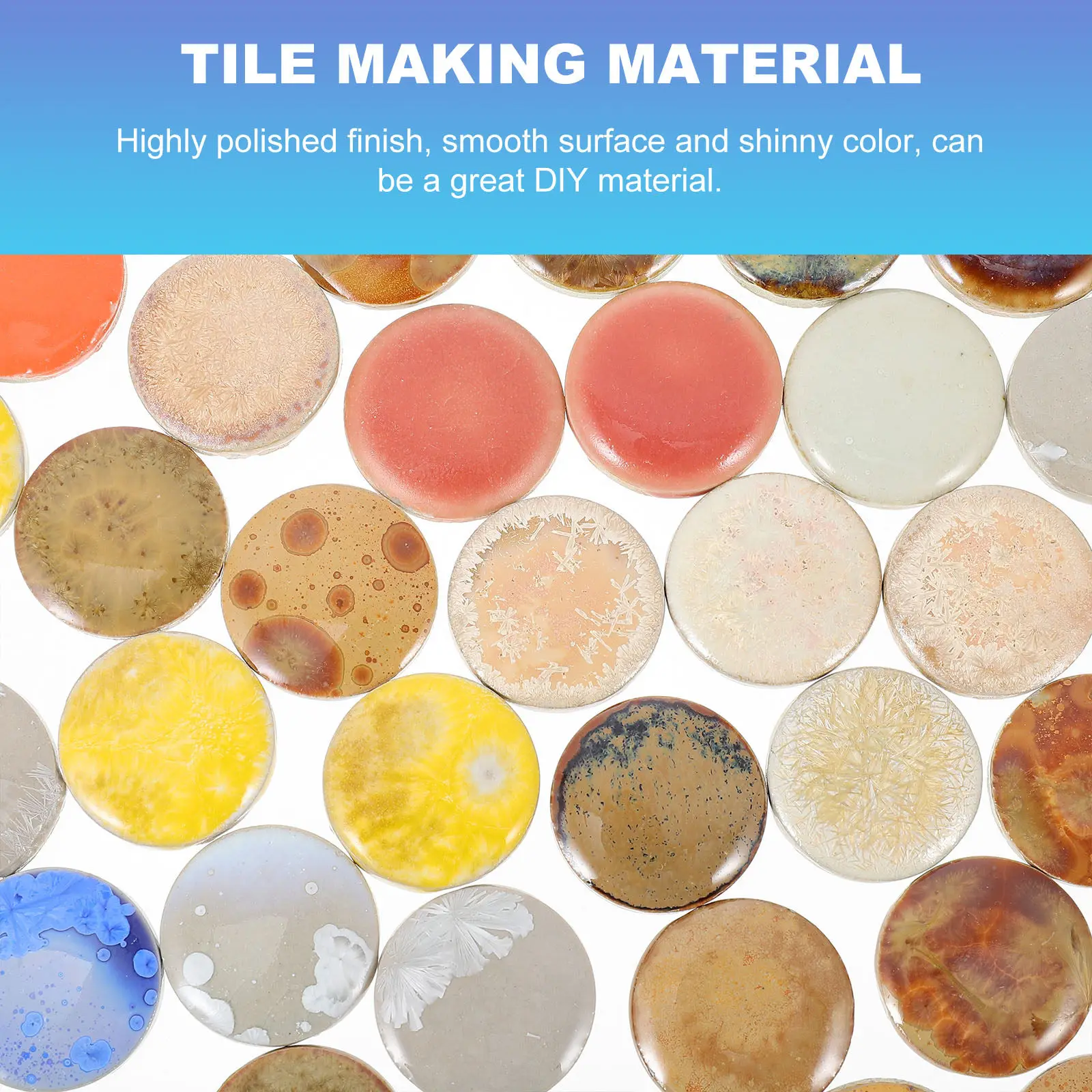 

DIY Tile Material Ceramic Mosaic Pebble Stones Assortment Irregular Shape Polished Smooth Surface for Crafts Garden Path Home